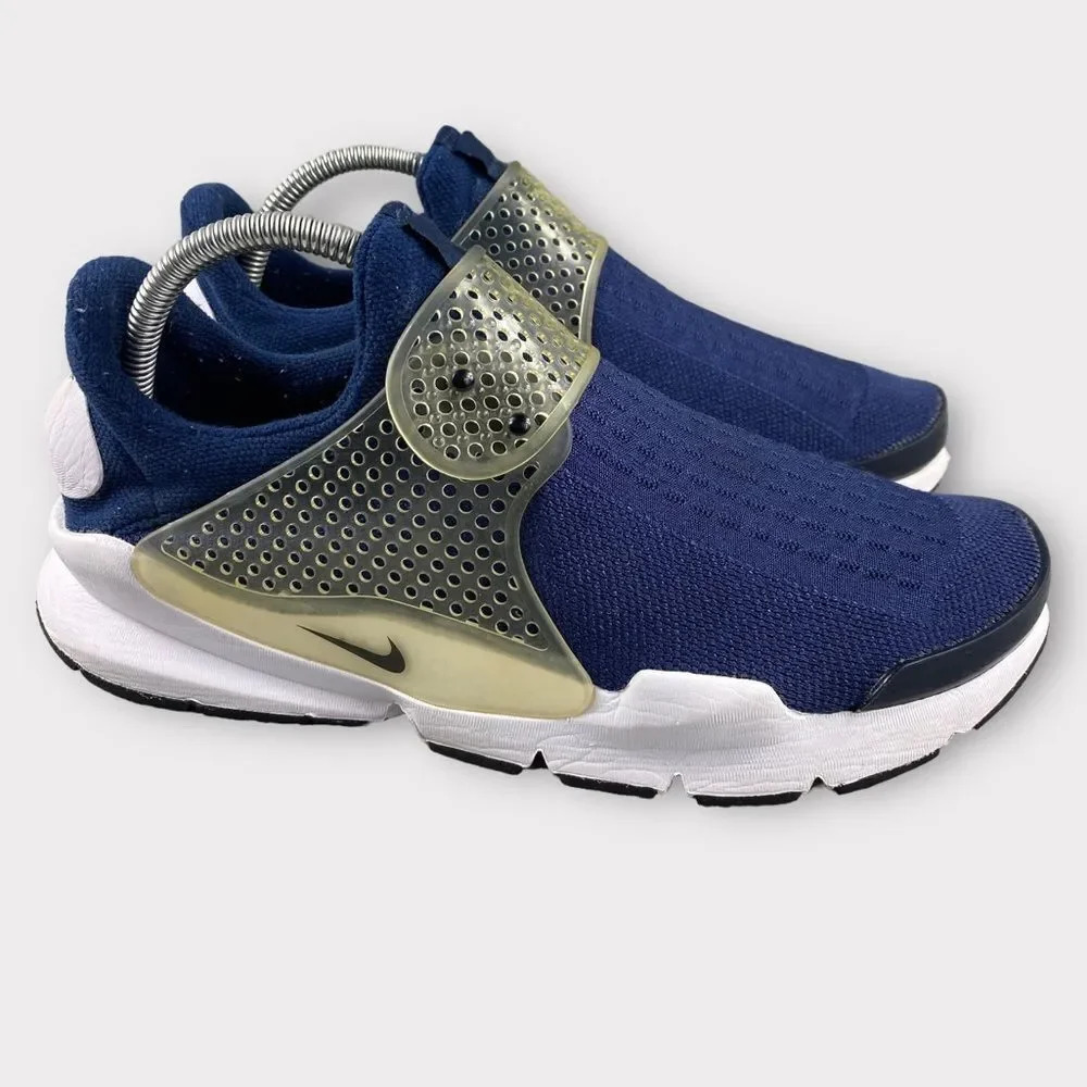 Nike sock dart‎ Midnight Navy Mens 8 Shoes Blue White Slip On Athletic Sneakers